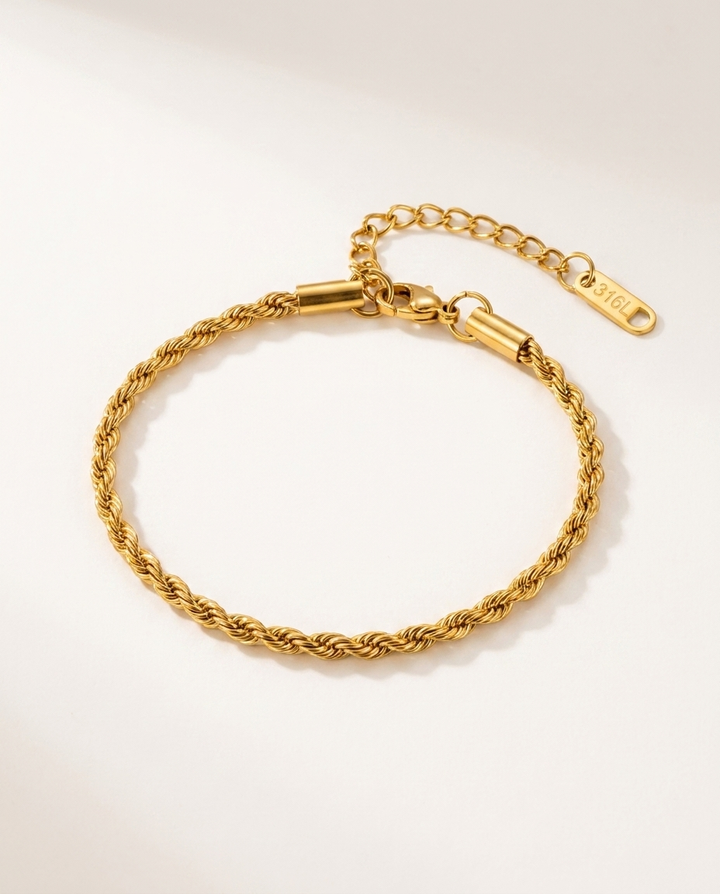 BRACELET CORDAGE — 3 mm Or — BRISANT