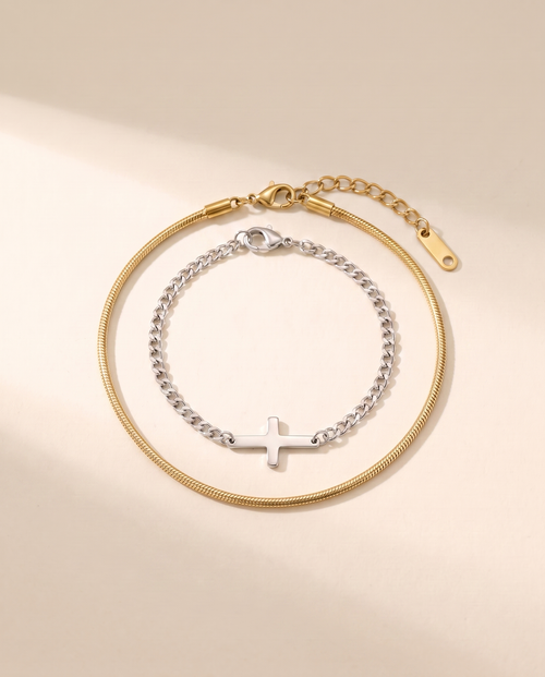 SET CROIX & SERPENTINE — Bracelets