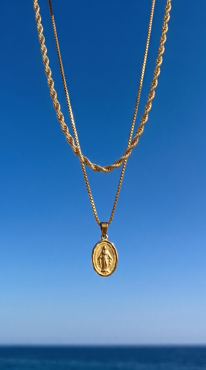 SET MADONE & CORDAGE Or — chaînes plein ciel Or — BRISANT
