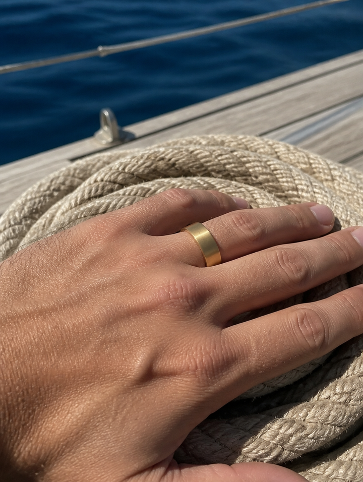 L'ANNEAU porté main cordage — Or — BRISANT