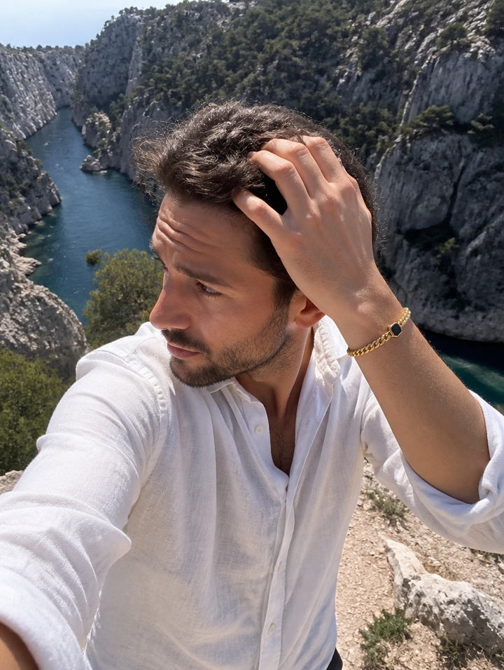 BRACELET CUBAIN — porté Or — BRISANT